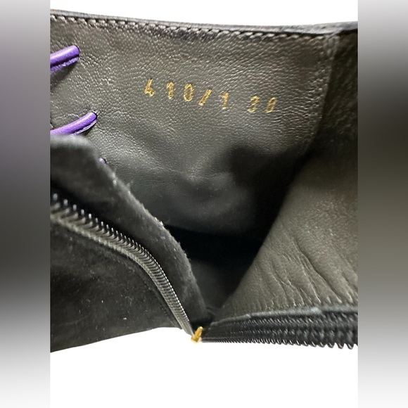 VERSACE Platform Open toe Black suede leather Ankle boots 38 - $1020 US - Picture 9 of 16